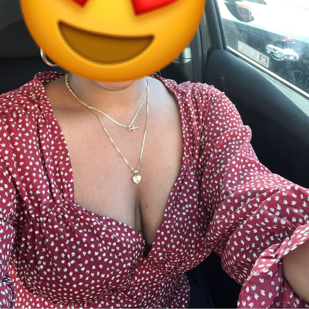 Red and white top